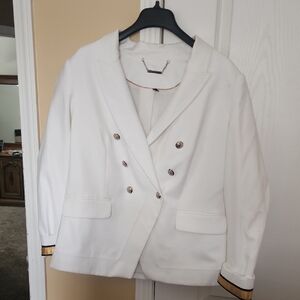 White House Black Market Ivory Double-Breasted Blazer